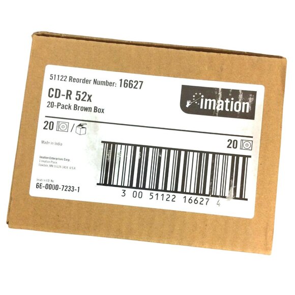 Imation CD-R 52X 700MB Slim Jewel Cases 20-Pack Brown Box Data Music Photos - Picture 4 of 5